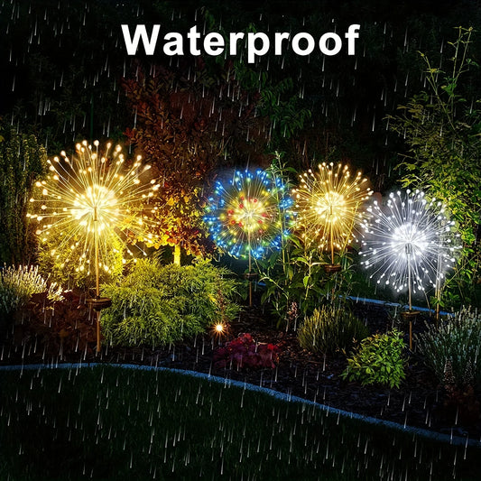 Solar Fireworks Lights Outdoor LED Garden Lights for Patio & Holidays
