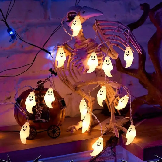 Halloween String Lights Ghost Battery Powered 10 or 20 Lights