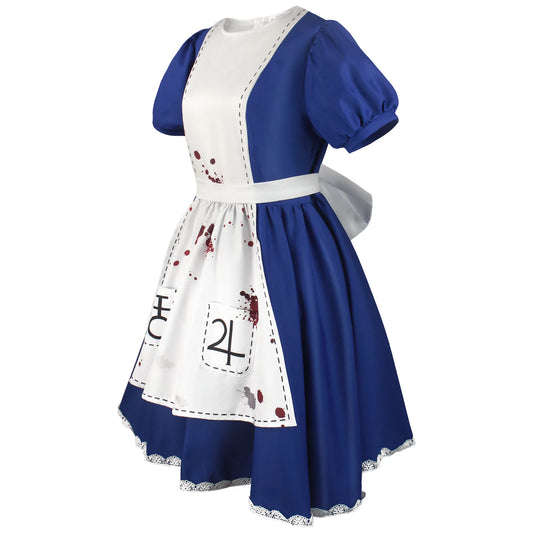 Women's Cosplay Costume Dress with Maid Apron & Accessories