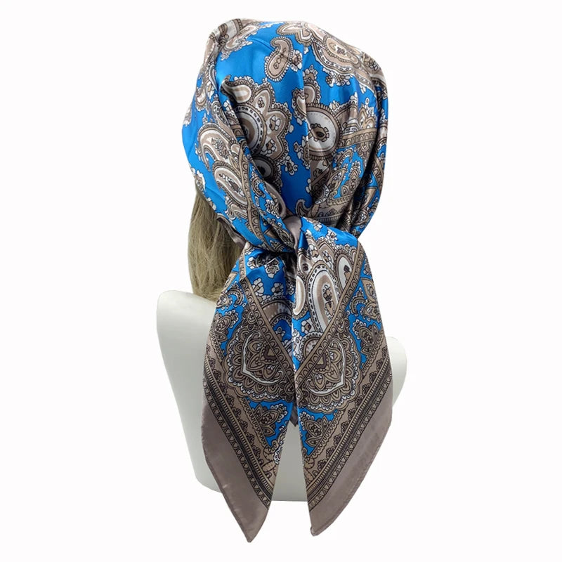 Women’s Square Scarf – 90cm Printed Shawl & Head Wrap