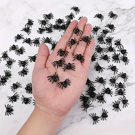 Halloween Spider Decorations 50-500PCS Black Plastic Spider Props