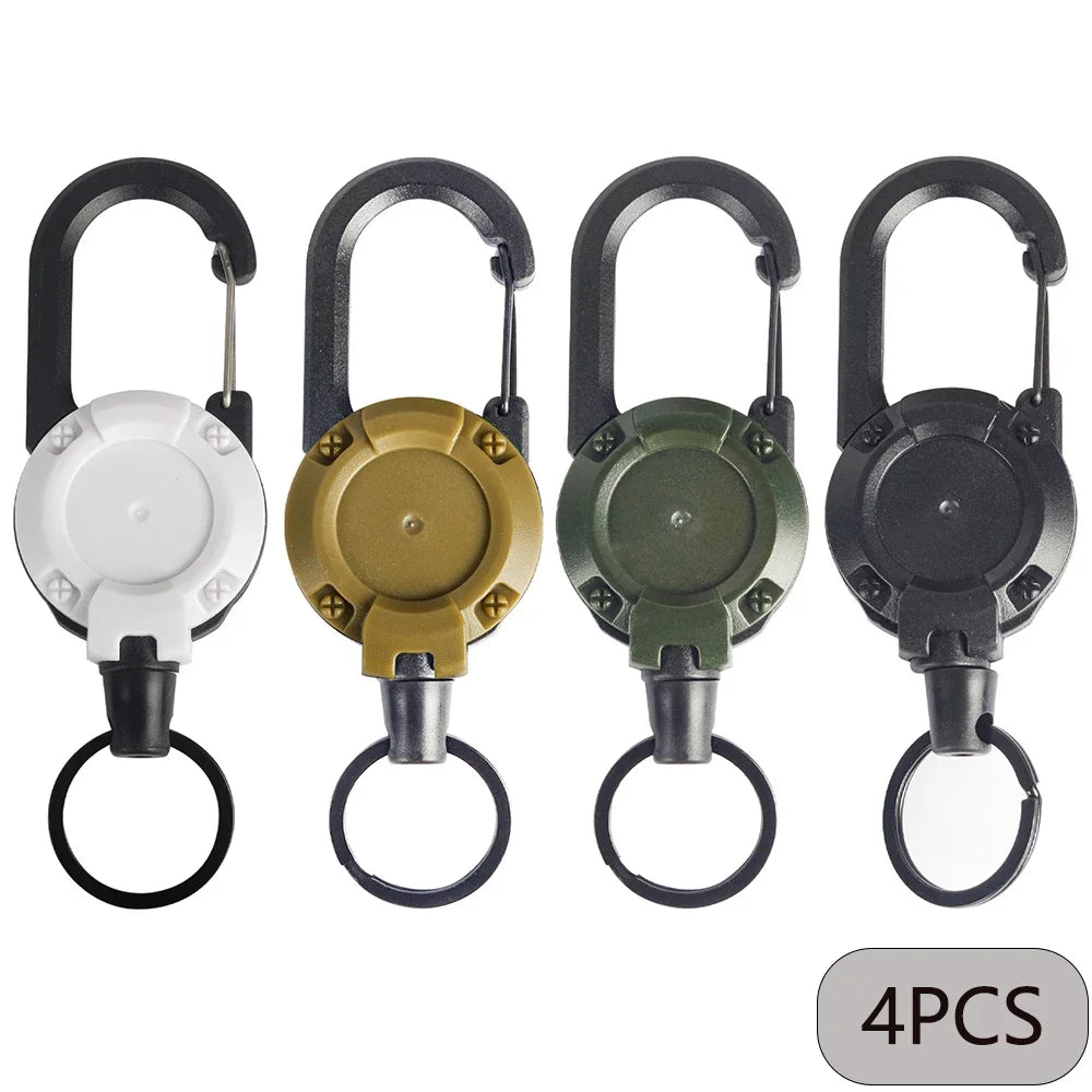 Retractable Keychain Holder with Carabiner Clip Heavy Duty Key Reel