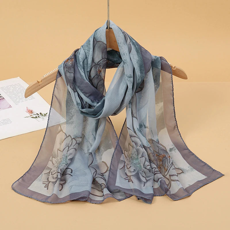 Chiffon Scarf for Women, 50×160cm Lightweight Summer Shawl