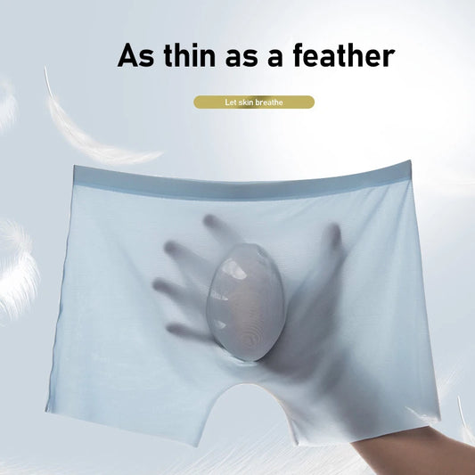 Men's Boxer Briefs Seamless Ice Silk Summer Underwear 3-Pack