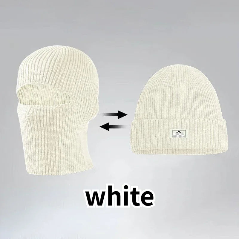 Winter Balaclava Hat 2-in-1 Knitted Face Mask Beanie