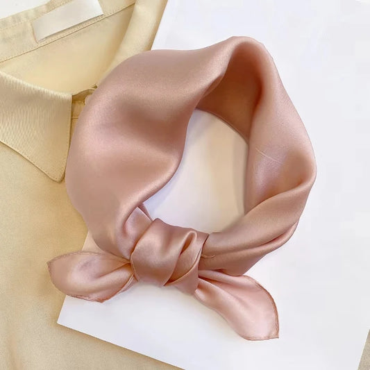 100% Silk Scarf for Women, 53x53cm Square Hair Scarf
