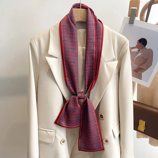 Women’s Long Printed Scarf – Silk Feel Fashion Shawl