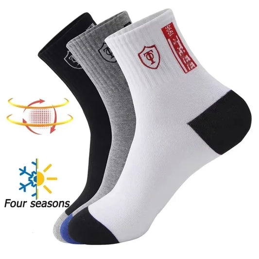Men's Crew Socks Breathable Cotton Sports Socks 5/10 Pairs