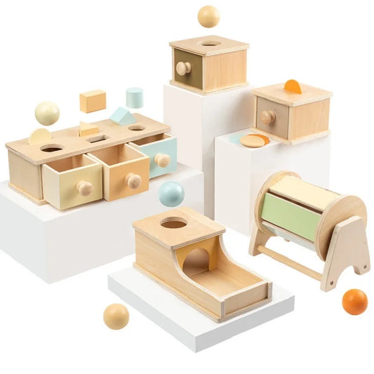 Wooden Coin Box Toy Montessori Learning Game for Toddlers