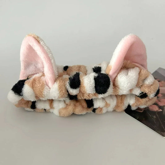 3PCS Spa Headband Set with Cat Ears for Makeup and Face Washing