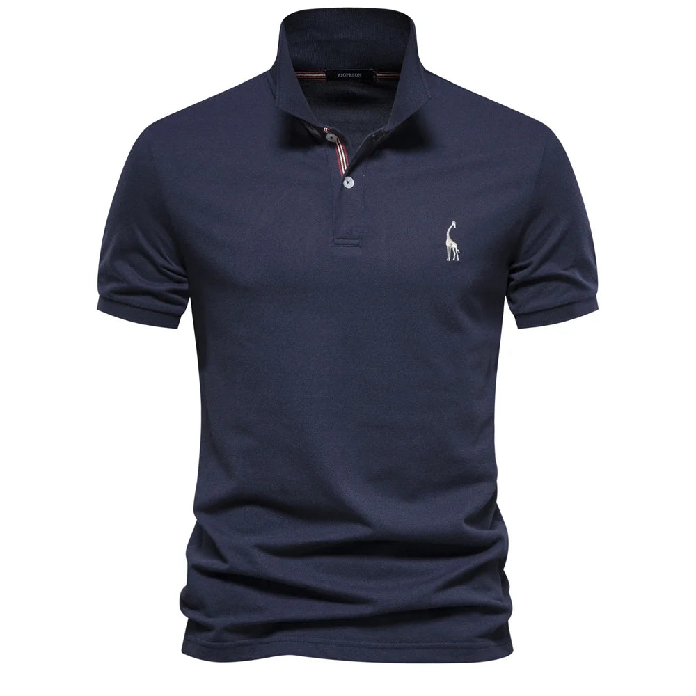 Men's Polo Shirts Cotton Short Sleeve Casual Polo Shirt