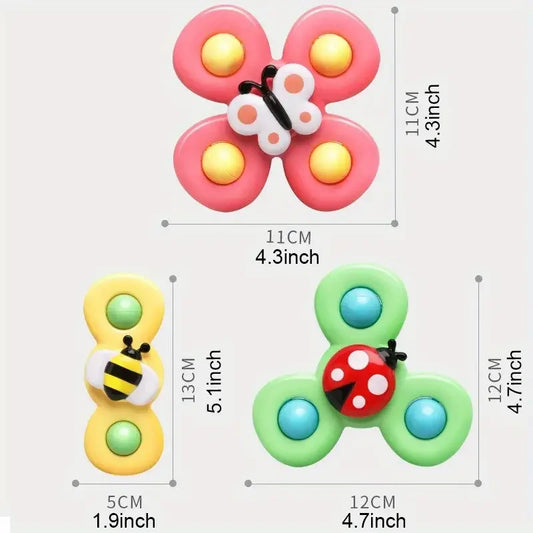 Suction Cup Spinning Toy, Interactive Baby Flower Toy Set