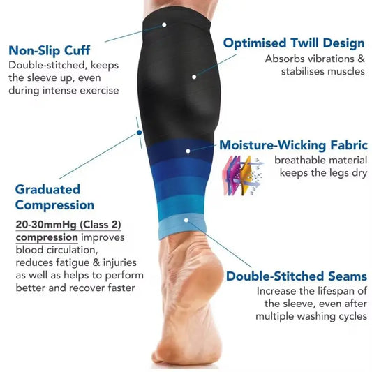 Compression Calf Sleeves 20-30mmHg for Running & Shin Support
