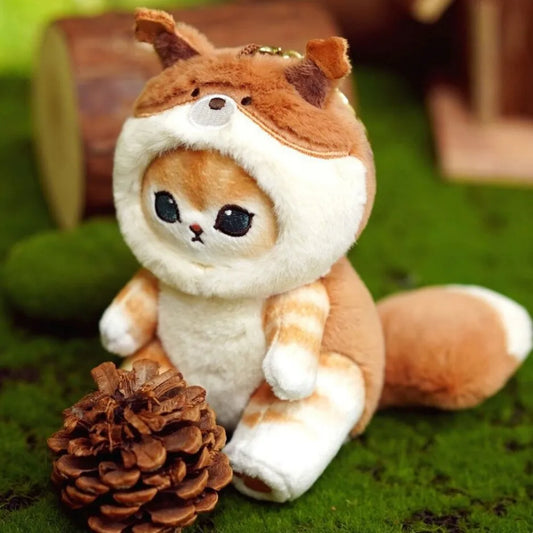 Plush Cat Keychain Cute Long-Tailed Cat Bag Charm
