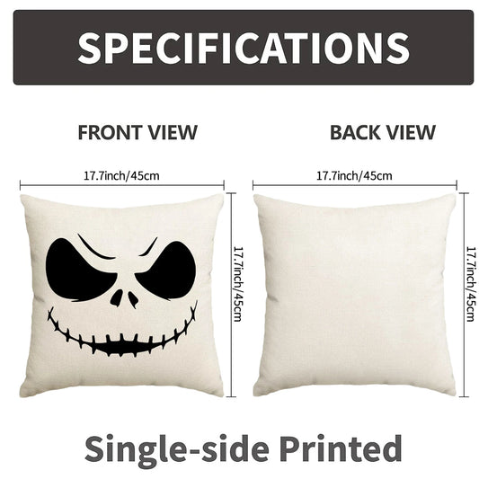 Halloween Pillow Cover, Horror Expression Printed Cushion Cover