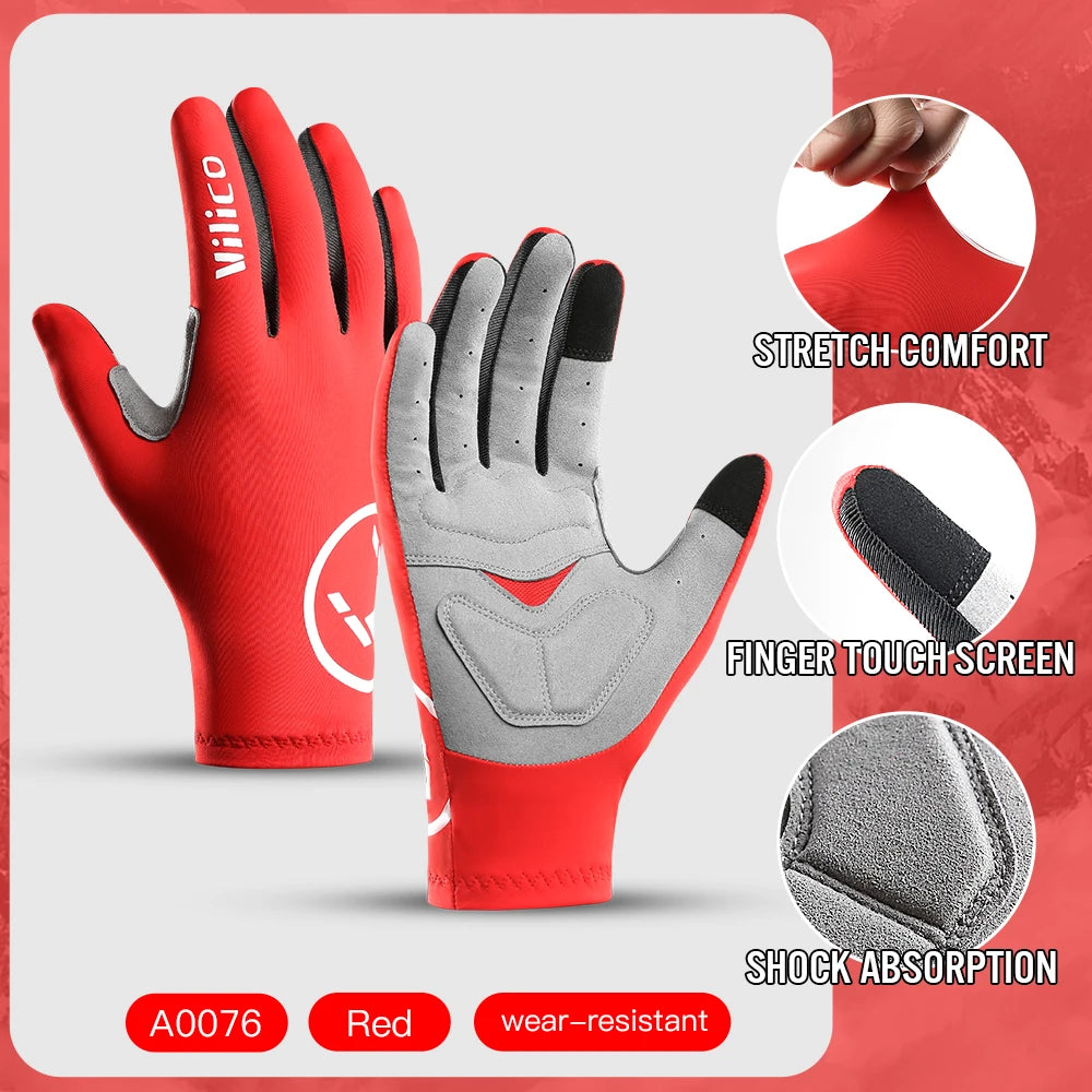 Cycling Gloves Full Finger Touchscreen Anti-Slip Riding Gloves