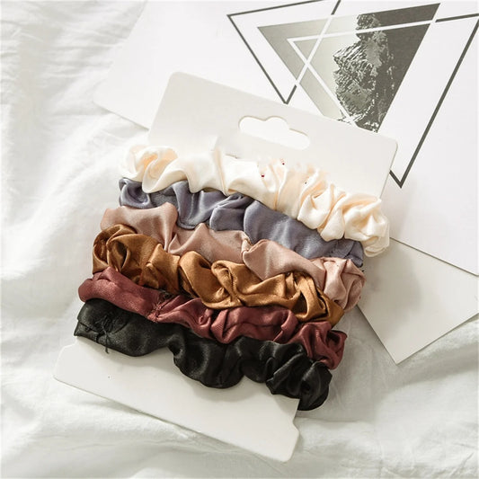 6PCS Satin Scrunchies for Women, Soft Hair Ties for Everyday Styling