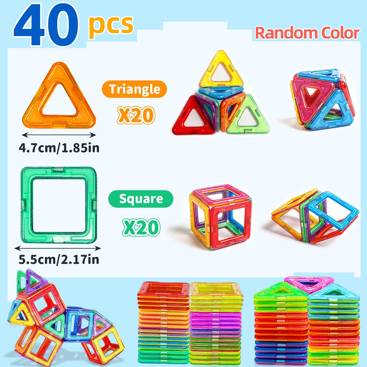 Magnetic Building Blocks STEM Construction Toys for Kids