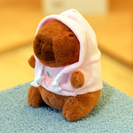 Capybara Plush Toy – Cute Winged Hoodie Stuffed Animal 12cm