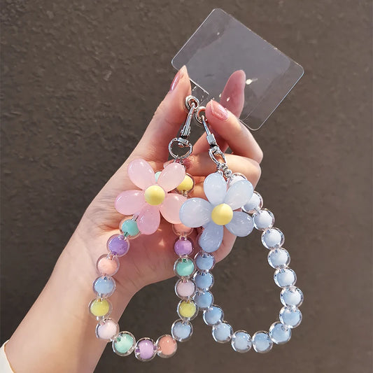 Phone Lanyard with Colorful Beads, Wrist Strap & Phone Holder