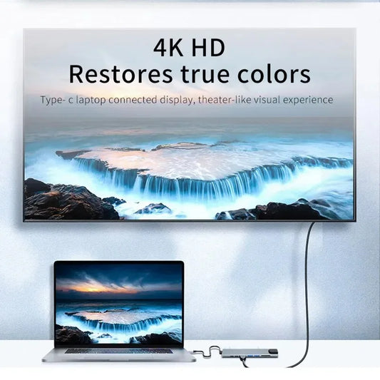 USB C Hub 8 in 1, 4K HDMI Adapter with SD, RJ45 & PD