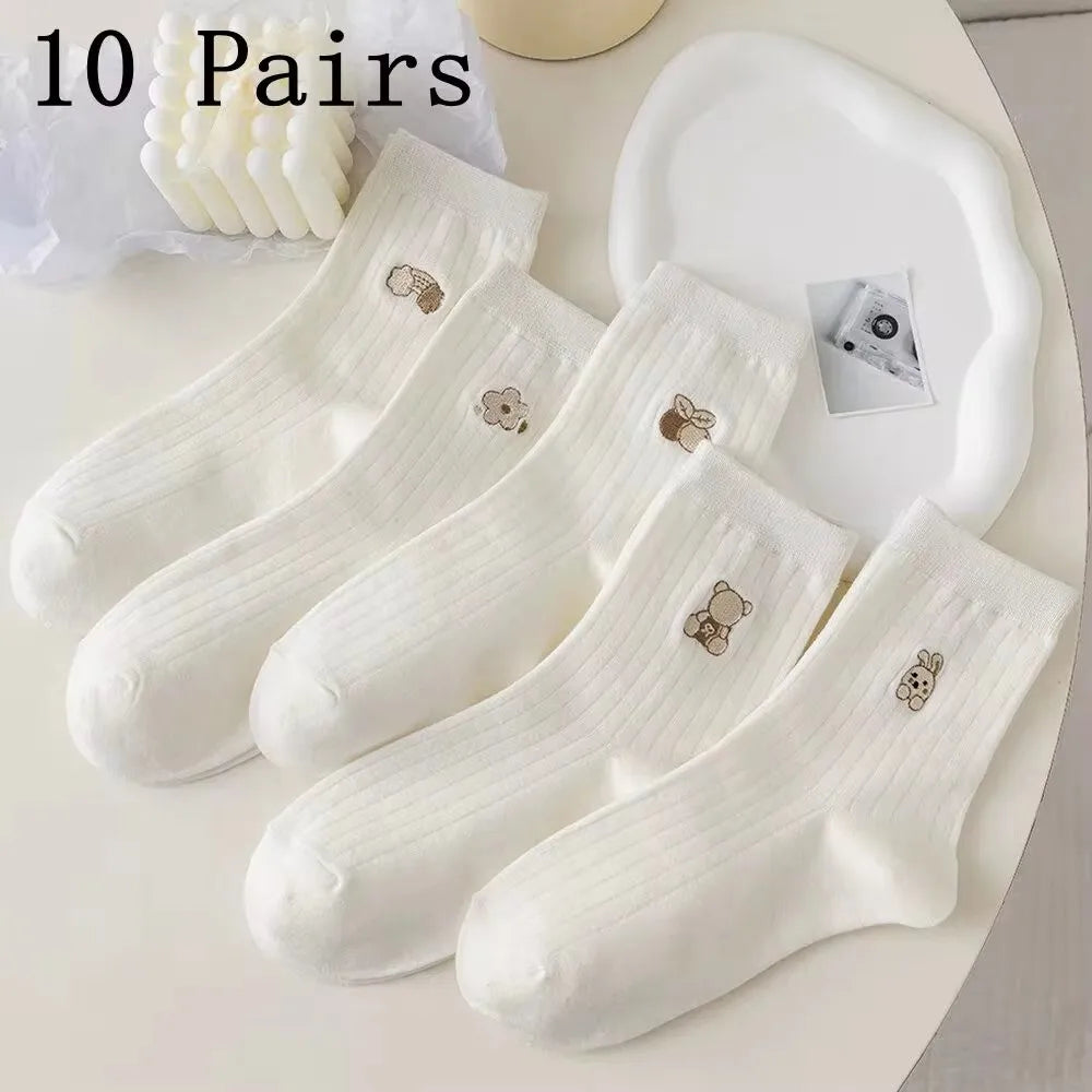 Men's Casual Socks White Soft Breathable Everyday Socks