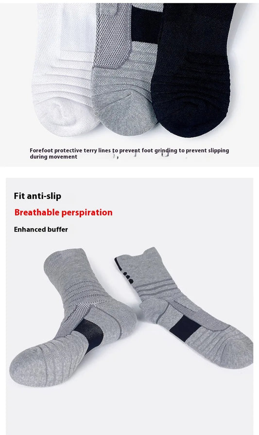 Men's Sports Socks Basketball Running Sweat Absorbing Knit Socks