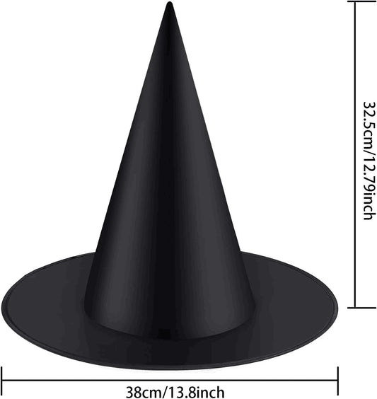 12 Pack Halloween Witch Hats Black Hanging Party Favors