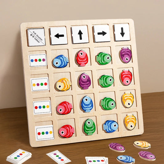 Wooden Montessori Puzzle for Kids – Logic and Color Learning Game