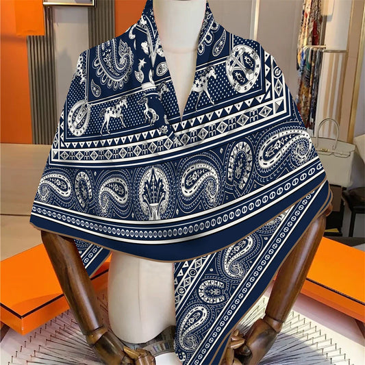 Women's Cashmere Scarf 135cm Silk Blend Square Shawl