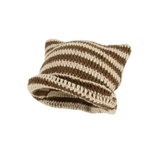 Women's Cat Ear Beanie Warm Knit Winter Hat 56-60cm