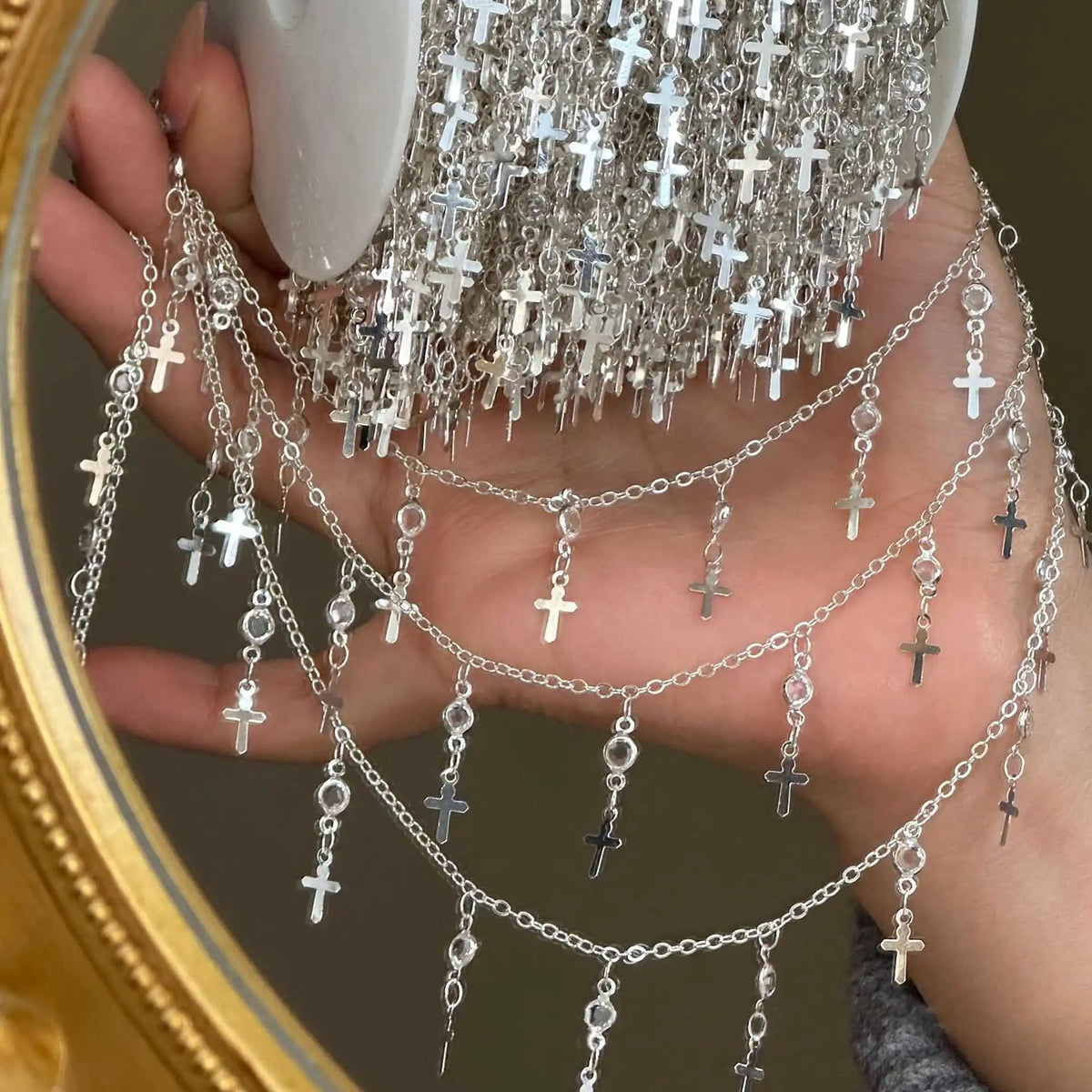 DIY Jewelry Chain, Copper Beaded Chain for Jewelry Making