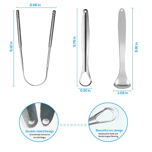 Stainless Steel Tongue Scraper U-Shaped Tongue Cleaner