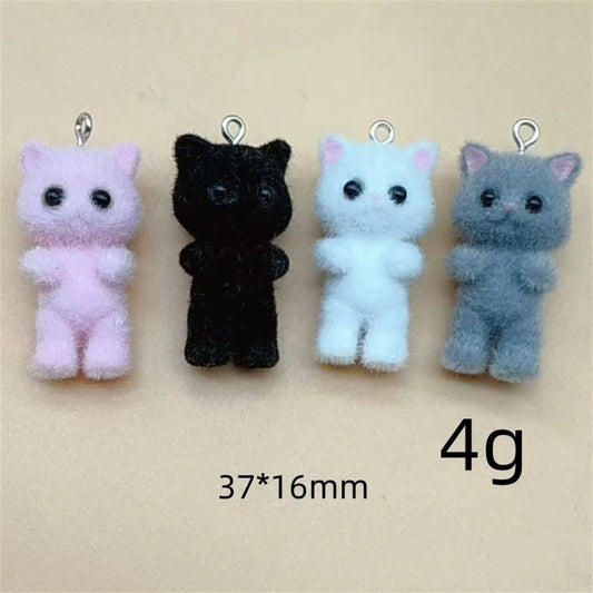 Cat Charms 4PCS Resin Animal Pendants for DIY Jewelry