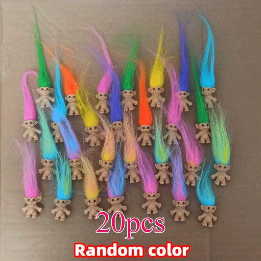 Vintage Troll Dolls, Cute Plastic Figures for Desk Decoration