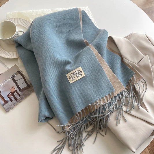Women's Winter Scarf – Cashmere Feel Tassel Shawl Wrap