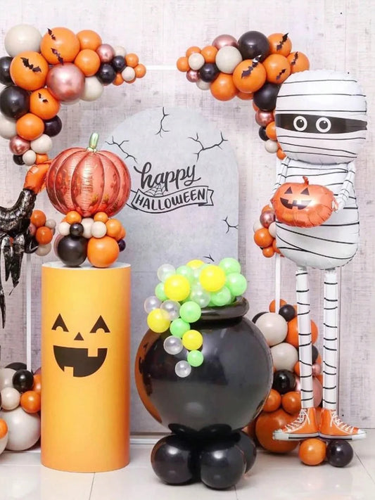 Halloween Mummy Balloon Foil Pumpkin Design Party Decoration