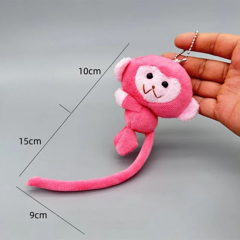 Cute Monkey Plush Keychain Long Tail Animal Bag Charm