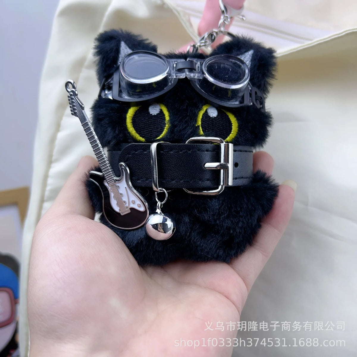 Plush Cat Keychain Black Cat Bag Charm Soft Cute Accessory