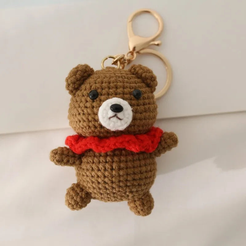 Rabbit Keychain Cute Crochet Animal Keyring for Bags and Gifts