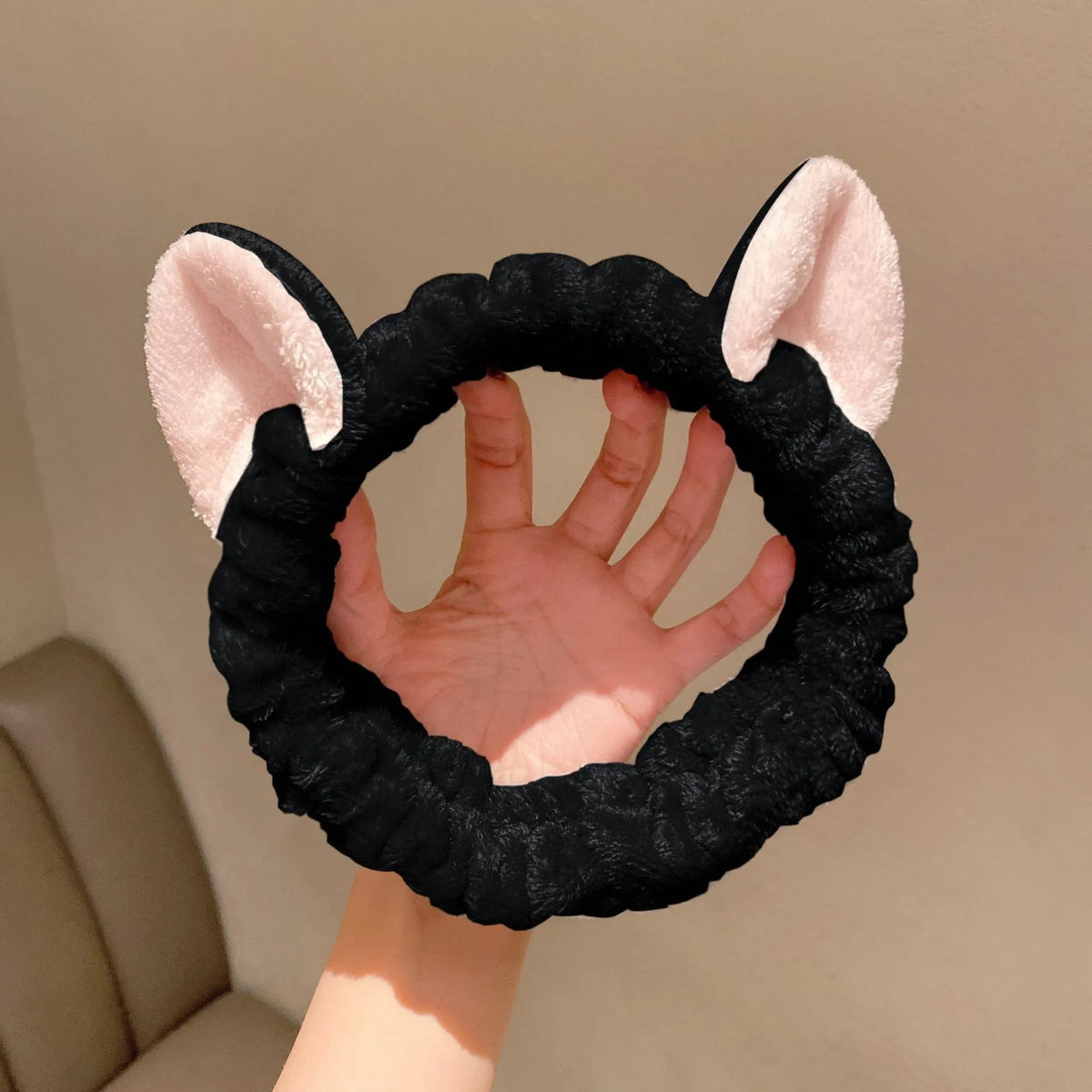 Cat Ear Headband – Soft Plush Makeup and Face Washing Hairband