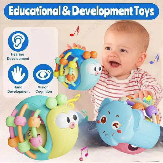Baby Rattle Ball Sensory Grasping Toy for Infants
