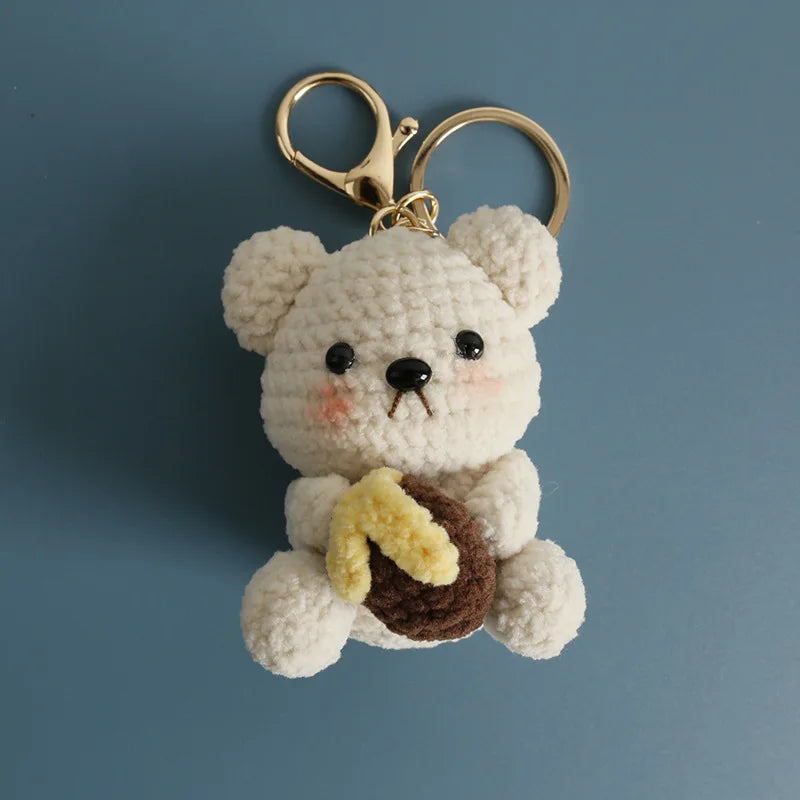 Sheep Keychain Cute Crochet Animal Keyring for Bags and Keys