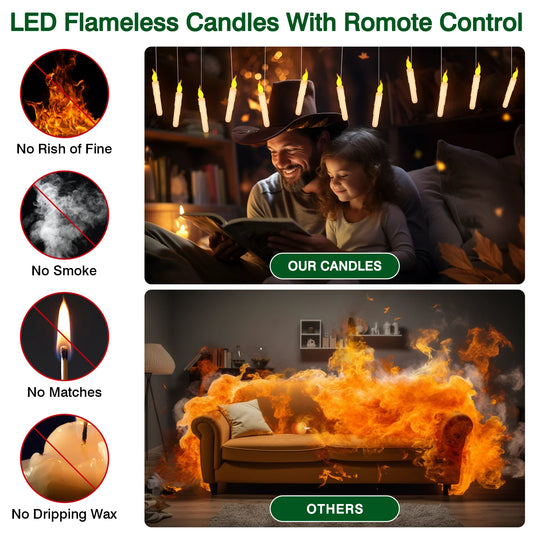 Halloween Floating Candles LED Hanging Decoration with Remote