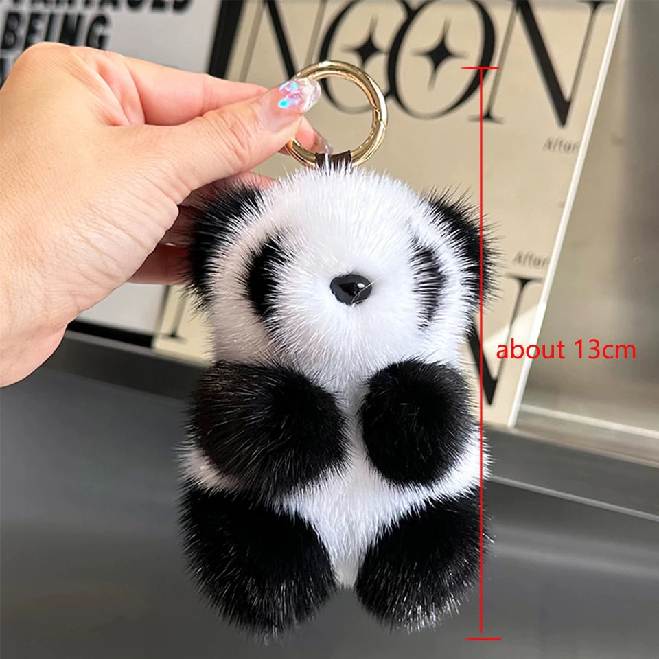 Panda Plush Keychain Cute Bag Charm for Keys and Accessories