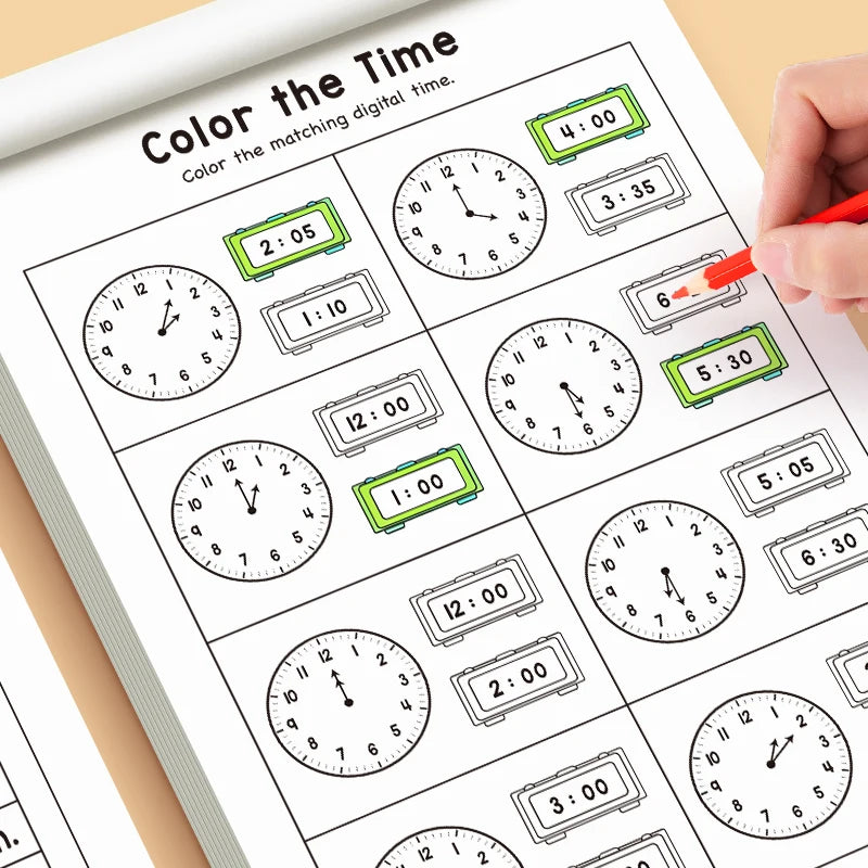 Telling Time Workbook for Kids – Math & Reading Practice