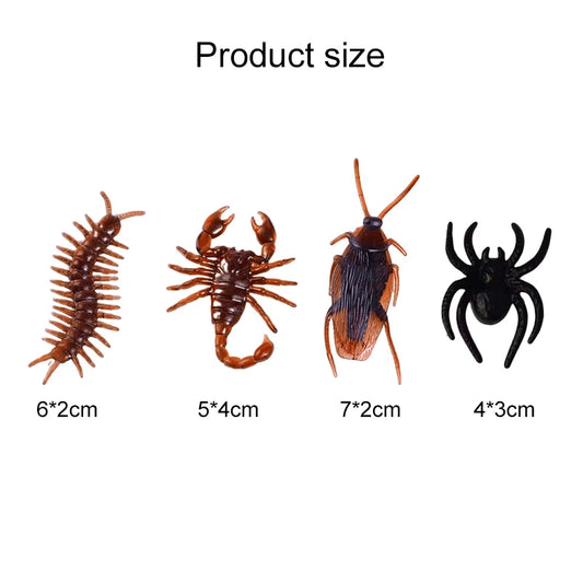 Halloween Prank Bugs 12/48pcs Fake Spider Cockroach Scorpion Toys