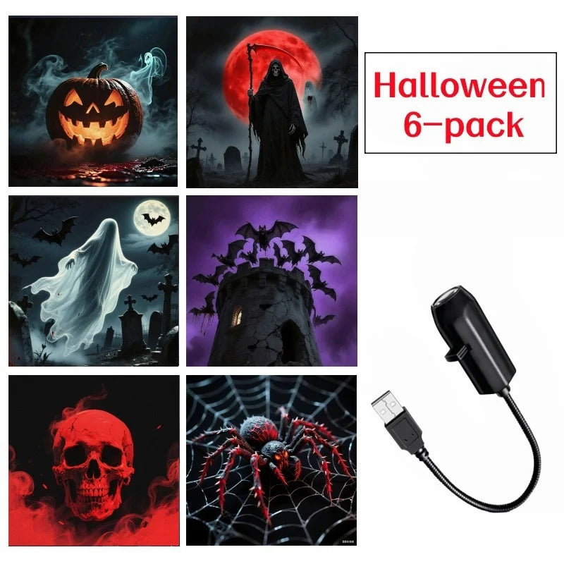 Halloween Projection Lamp, USB LED Ghost Bat Spider Light