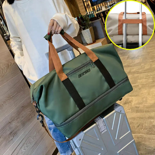 Travel Gym Bag Large Sports Duffel with Shoe & Wet-Dry Pockets