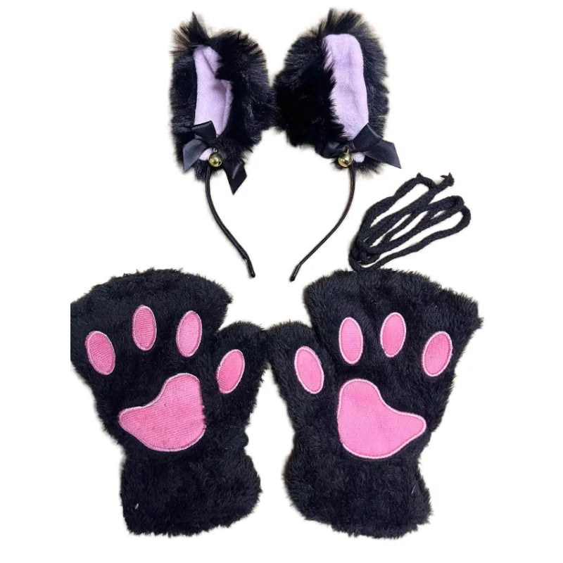 Fingerless Gloves Knit Winter Open Finger Gloves for Adults